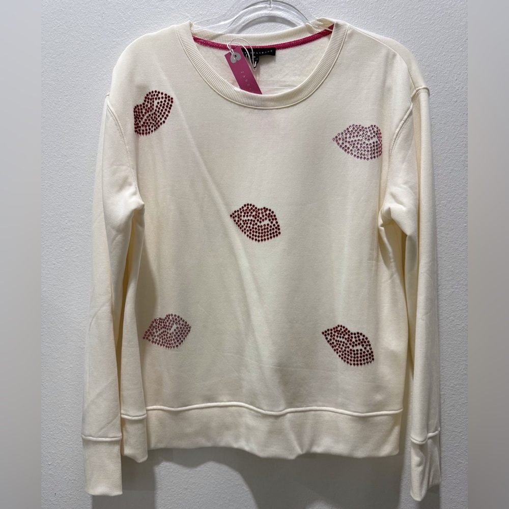 JANE + DELANCEY RHINESTONE PULLOVER SWEATER- NWT